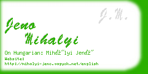 jeno mihalyi business card